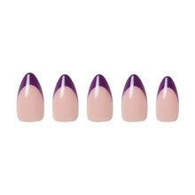Plum press-on nails - almond shape, short length
