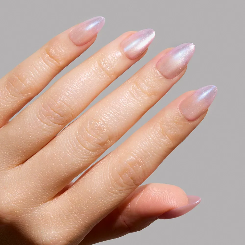 Polar Day press-on nails - almond shape, short length