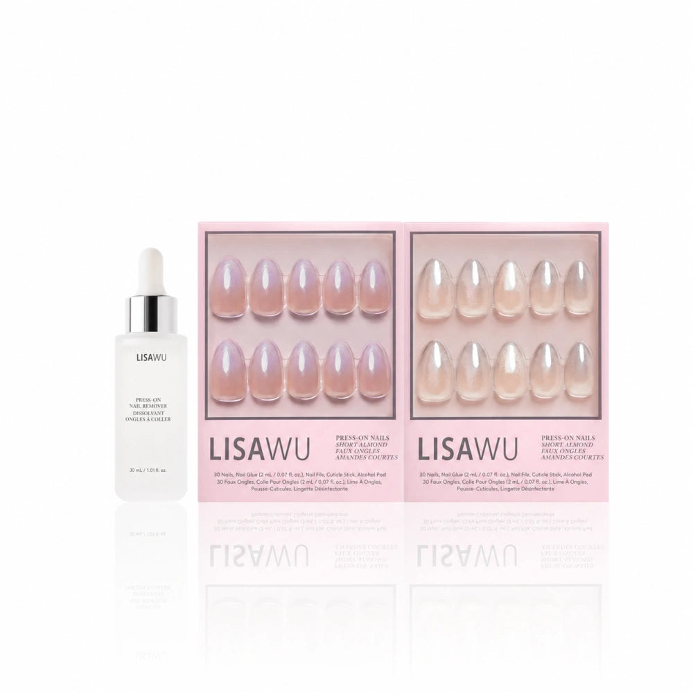 Polar Duo press-on nails in silver shade