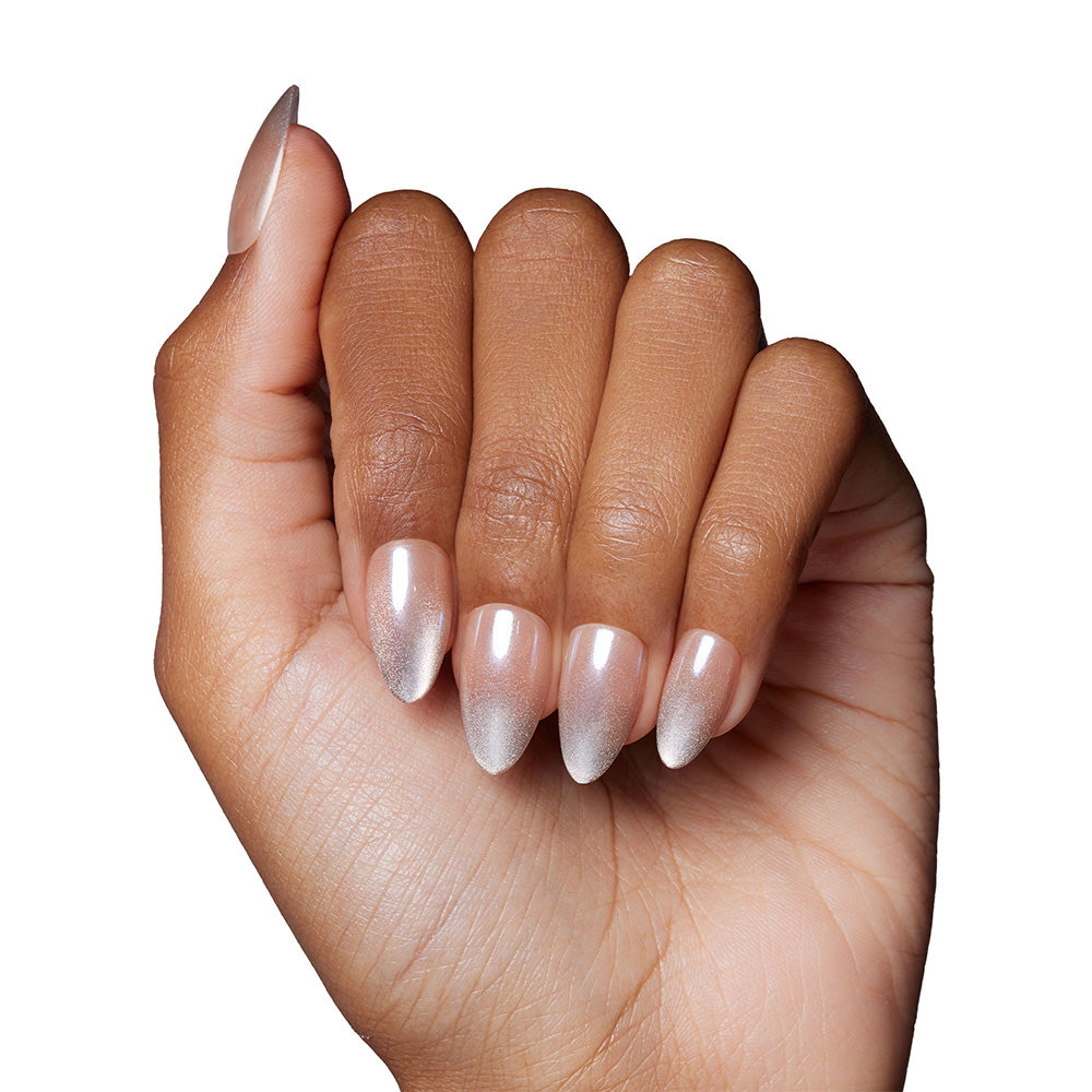 Polar Night press-on nails - almond shape, short length