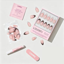 Polka In Positano press-on nails - almond shape, short length