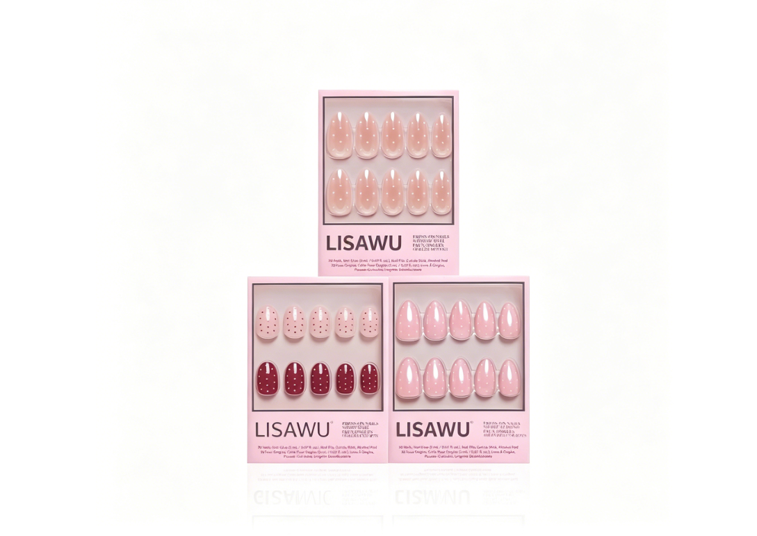 Polka Pop press-on nails in pink shade