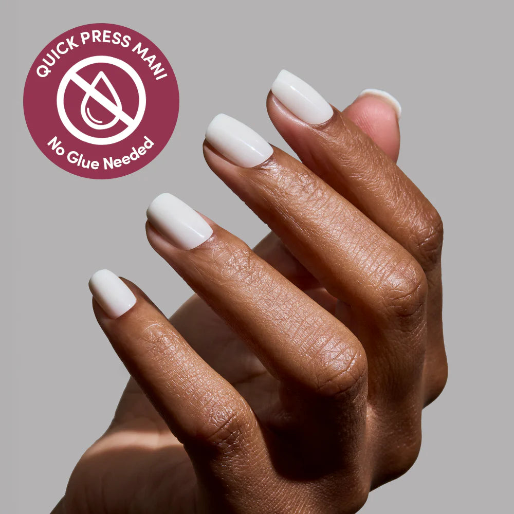 Porcelain press-on nails - square shape, extra short length