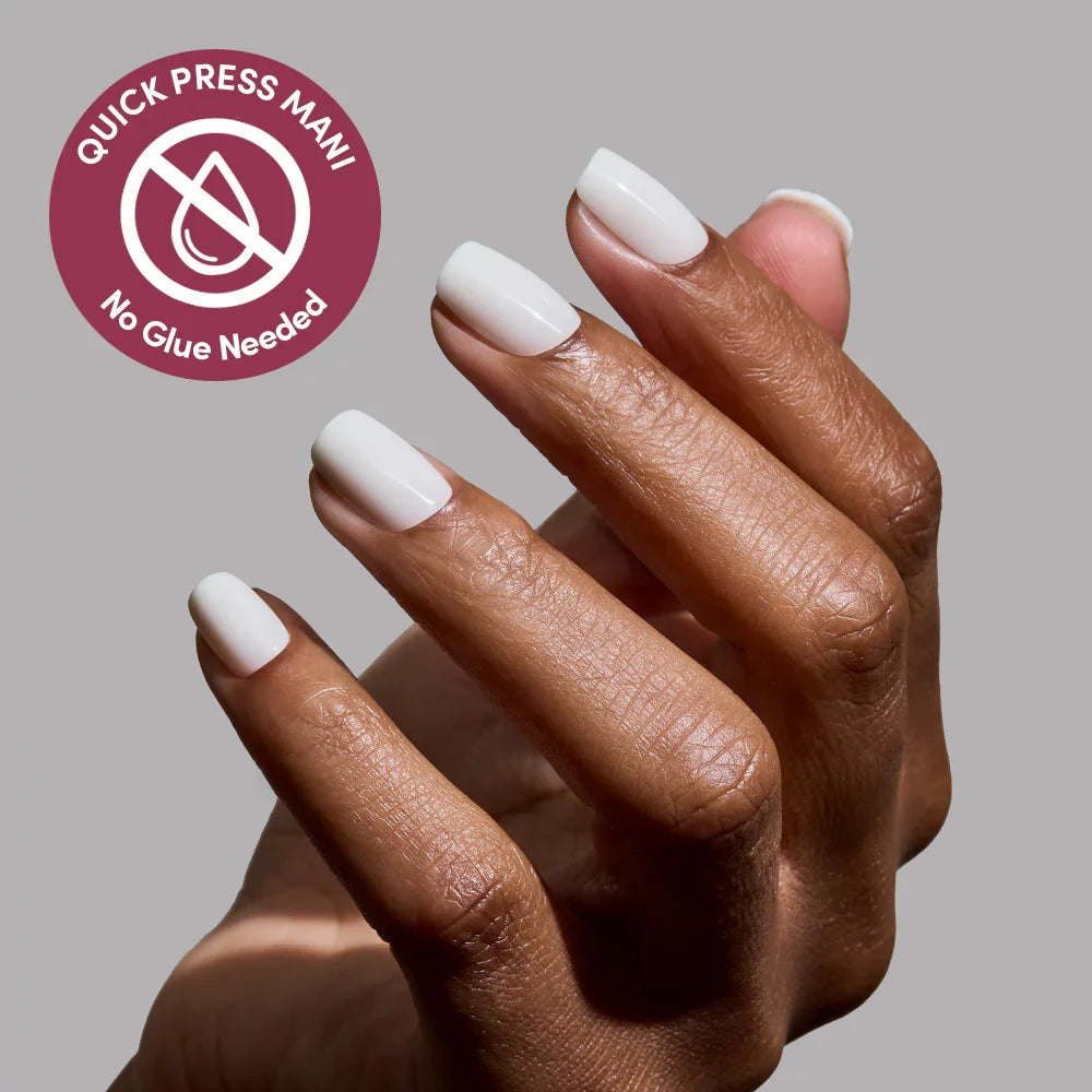 Porcelain press-on nails - square shape, extra short length