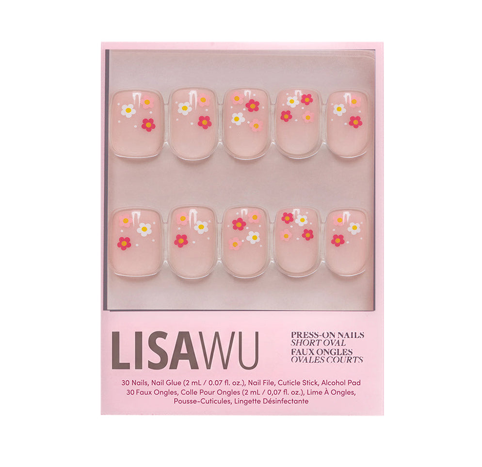 Pretty Bloom press-on nails in red shade