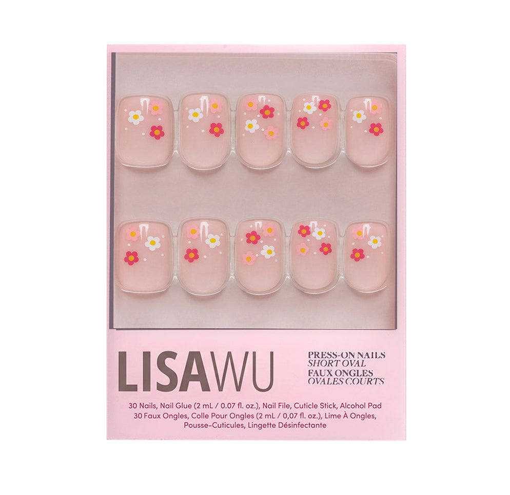 Pretty Bloom press-on nails in red shade