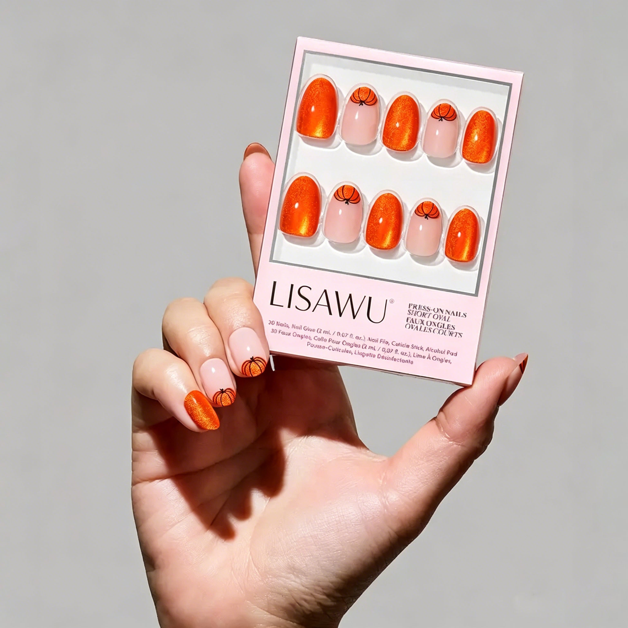Pumpkin Patch press-on nails in orange shade