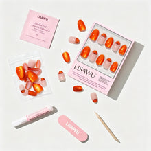 Pumpkin Patch press-on nails with velvet finish