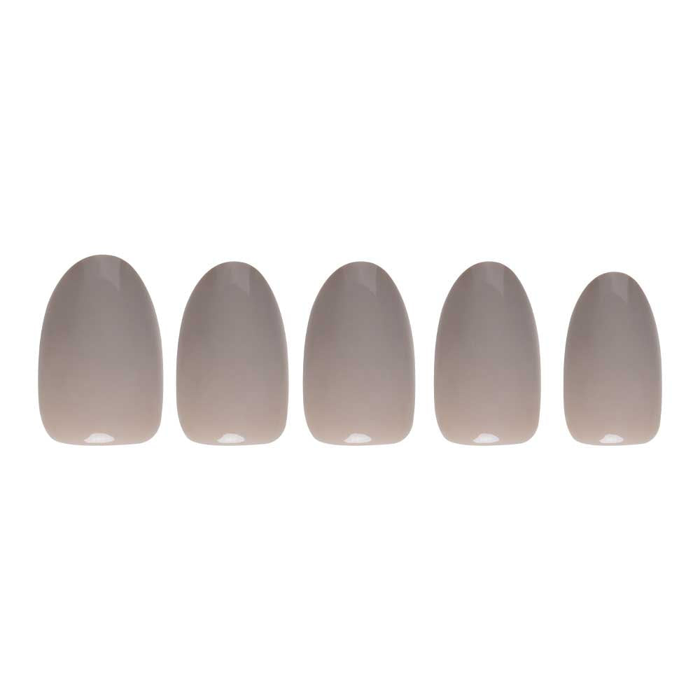 Pure Gray press-on nail design - solid color style detail