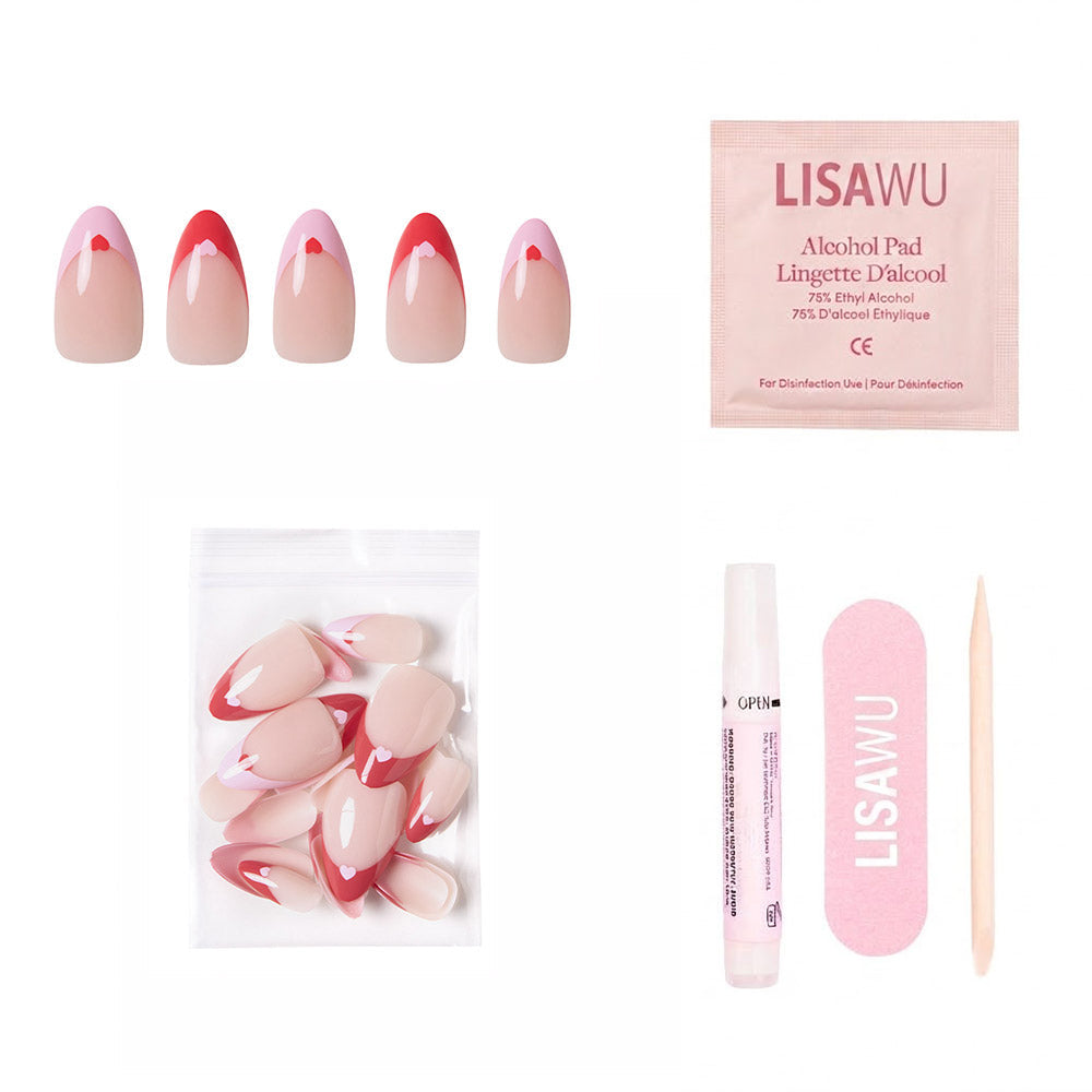 Pure Hearted press-on nails in white shade