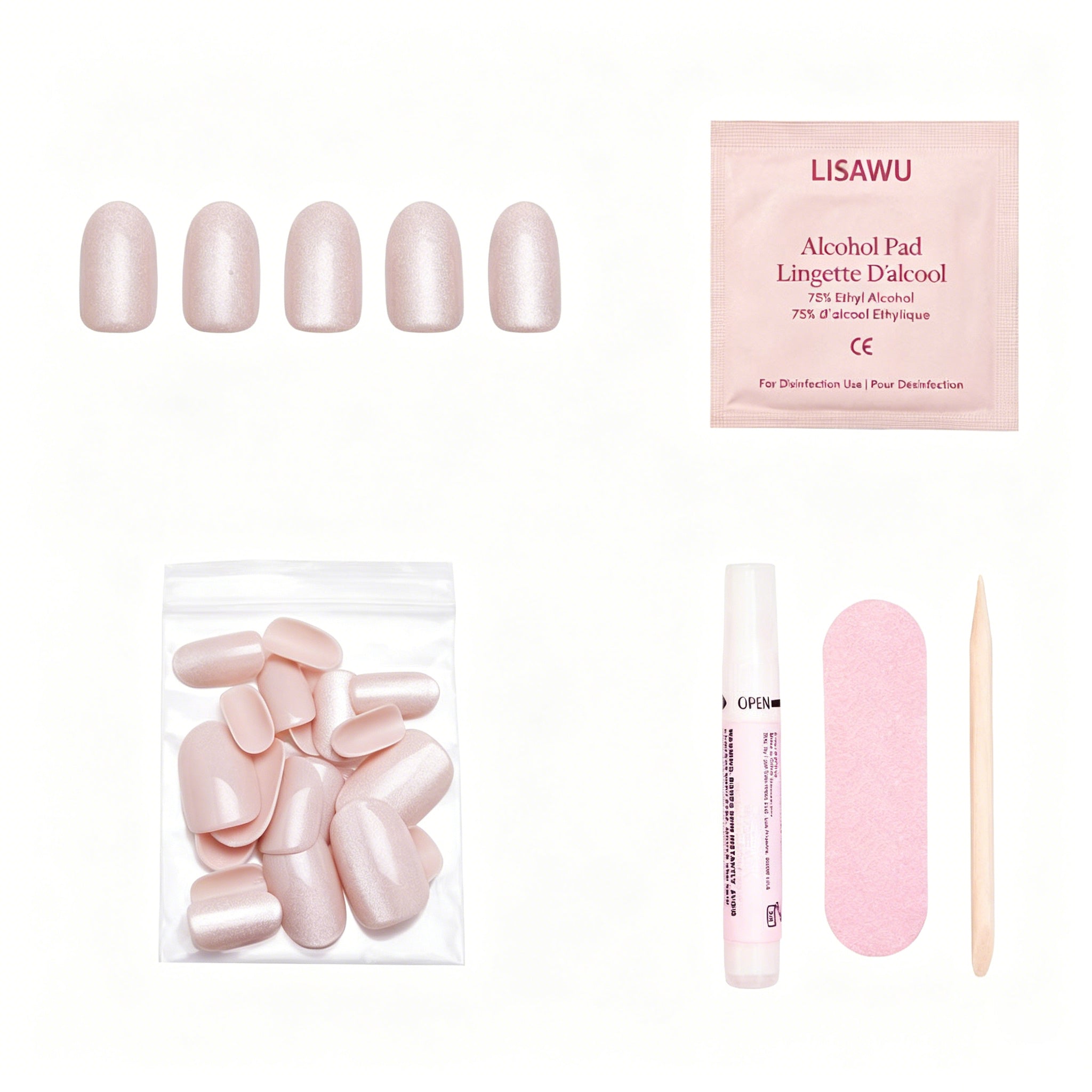 Pure Intentions press-on nails in white shade
