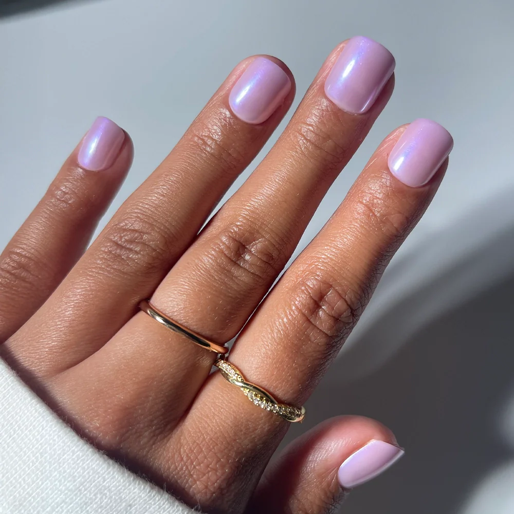 Purple Pixie press-on nails in purple shade