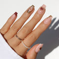 Queen of Hearts press-on nails in gold shade