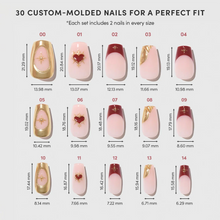 Queen of Hearts press-on nail bundle - full set view