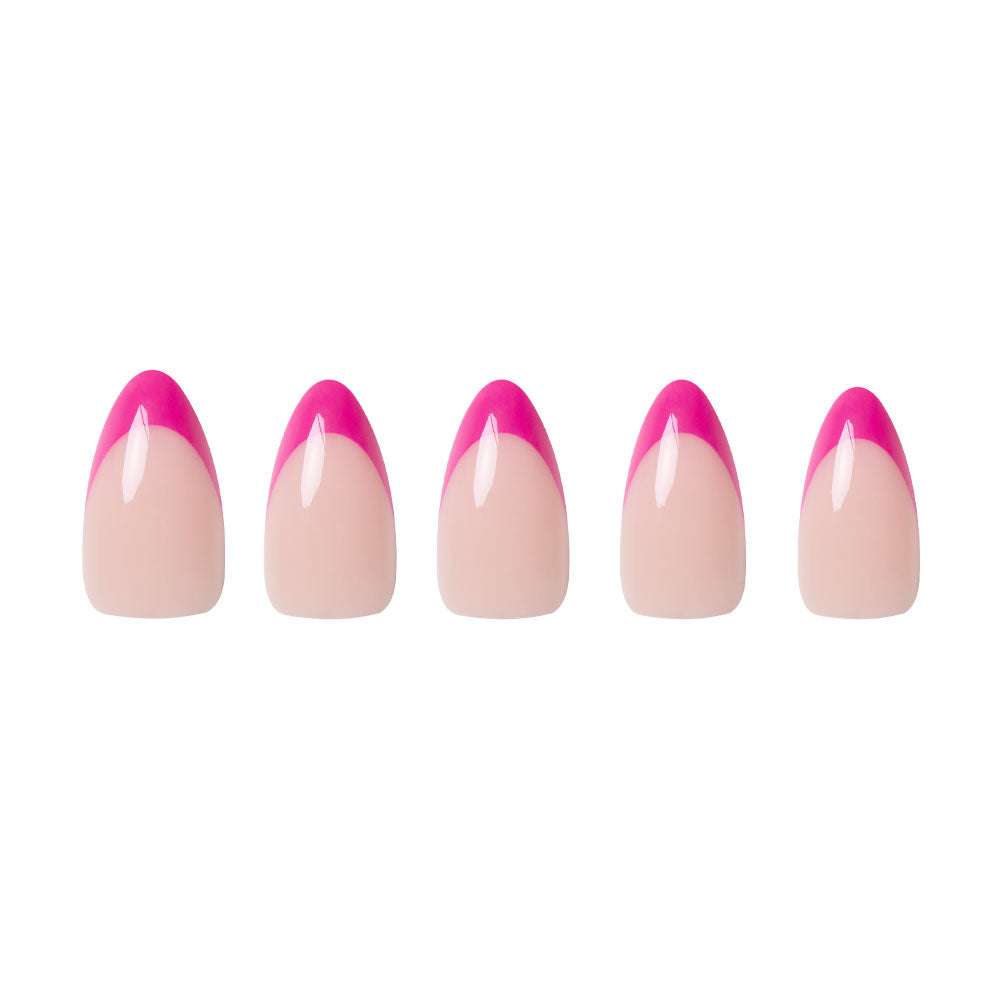 Raspberry Sorbet press-on nails - almond shape, short length