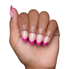 Raspberry Sorbet press-on nail design - french tip style detail