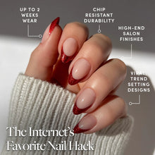 Red Affair press-on nail design - french tip style detail