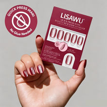 Red Allure press-on nails with glossy finish