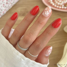 Red Blossom press-on nails in red shade