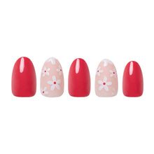 Red Blossom press-on nail design - patterns style detail