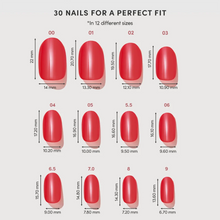 Red Confidence press-on nail design - solid color style detail