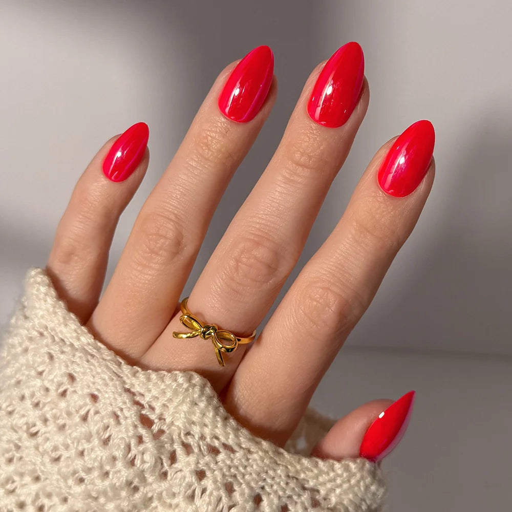 Red Flag press-on nails in red shade