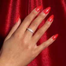 Red Flag press-on nail design - solid color style detail