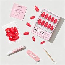 Red Flag press-on nails with glossy finish