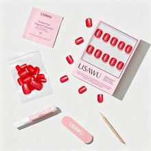Red Legacy press-on nails with glossy finish