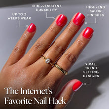 Red Legacy press-on nail design - solid color style detail