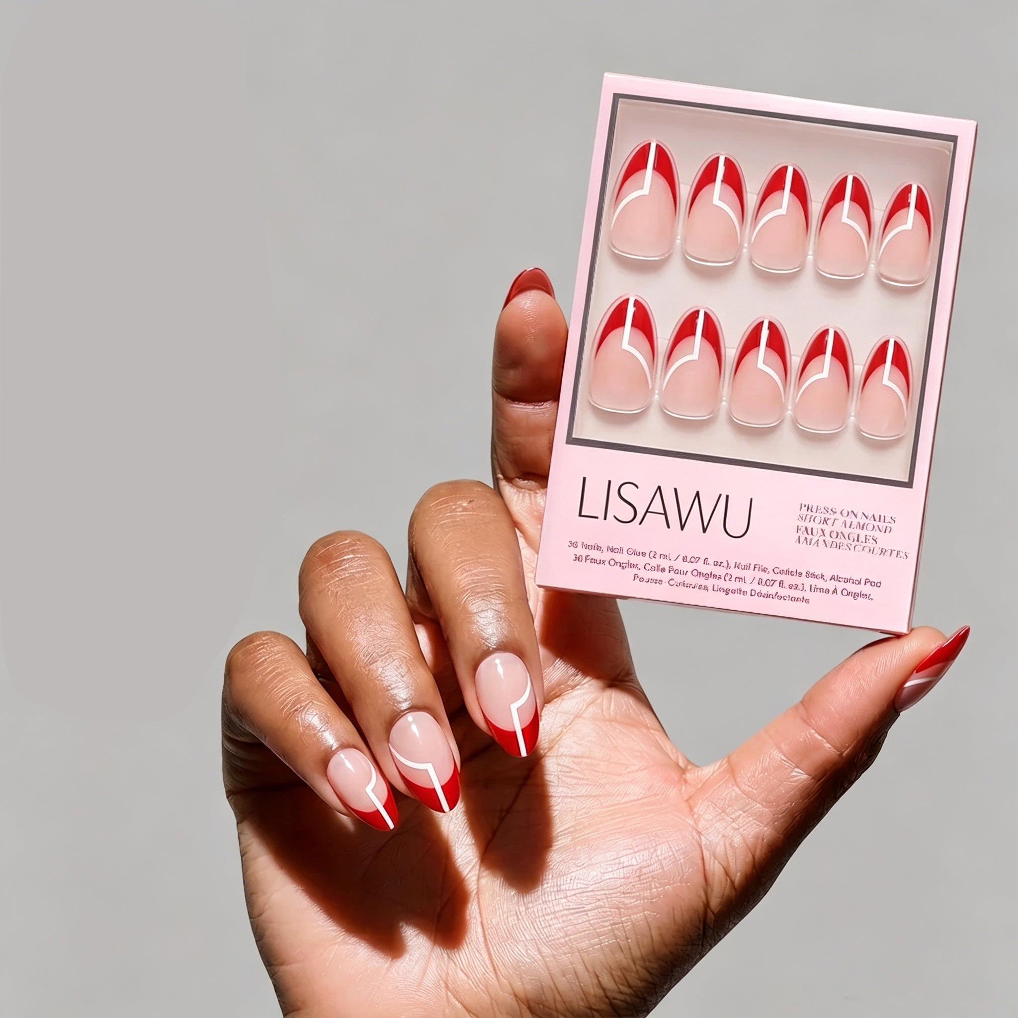 Red Martini press-on nails in red shade