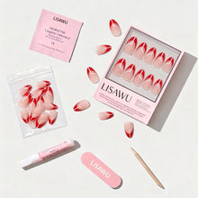 Red Martini press-on nails - almond shape, short length