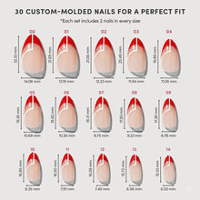 Red Martini press-on nail bundle - full set view