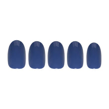 Regal Blue press-on nails - round shape, short length