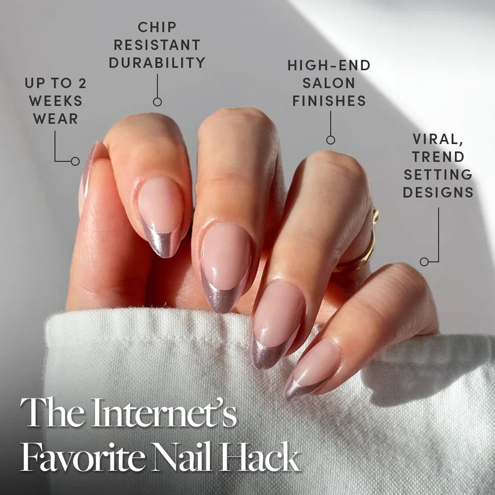 Rock Candy press-on nails with chrome finish