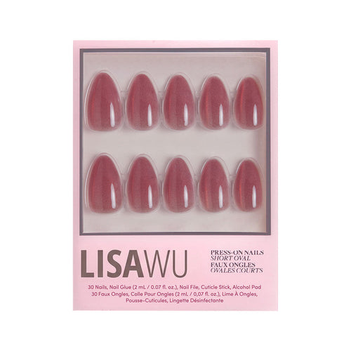 Rosé press-on nails with glossy finish