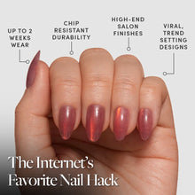 Rosé press-on nail design - solid color style detail