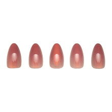 Rosé press-on nail design - velvet style detail