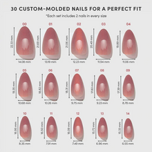 Rosé press-on nail bundle - full set view