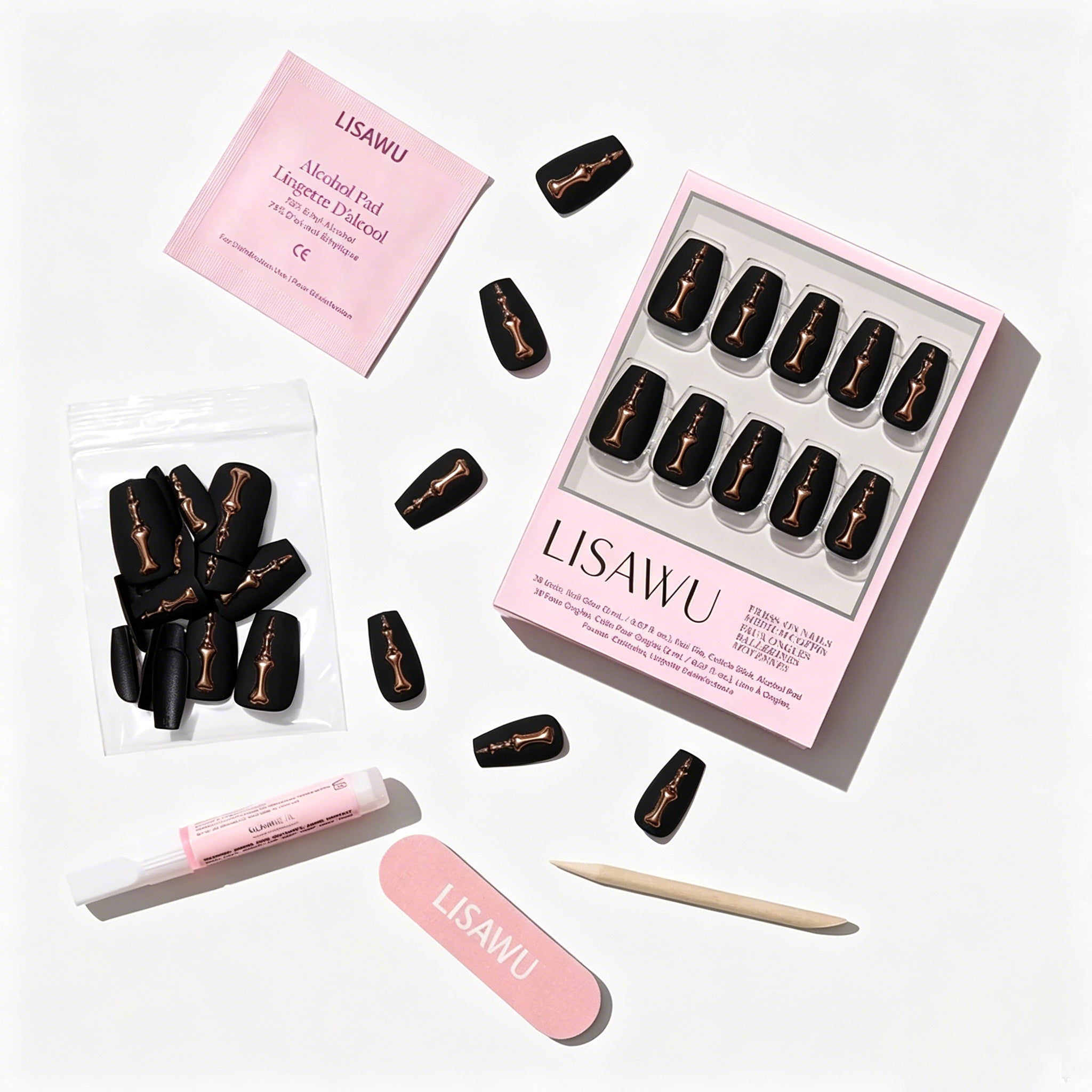 Rosy Remains press-on nails with matte finish