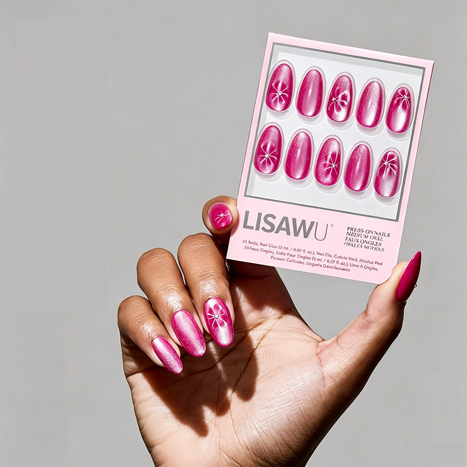 Rosy Siren press-on nails with glossy finish