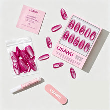 Rosy Siren press-on nails - oval shape, medium length
