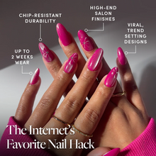 Rosy Siren press-on nail design - solid color style detail
