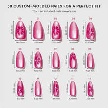 Rosy Siren press-on nail design - velvet style detail