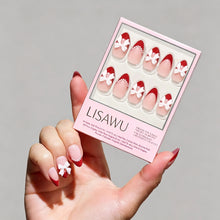 Ruby Ribbons press-on nails in red shade