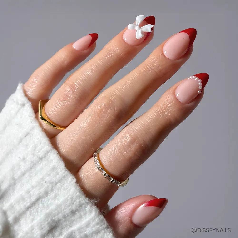 Ruby Ribbons press-on nails in nude shade