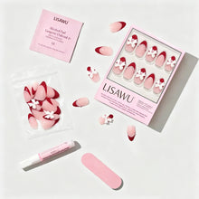 Ruby Ribbons elegant red ribbon design press-on nail kit