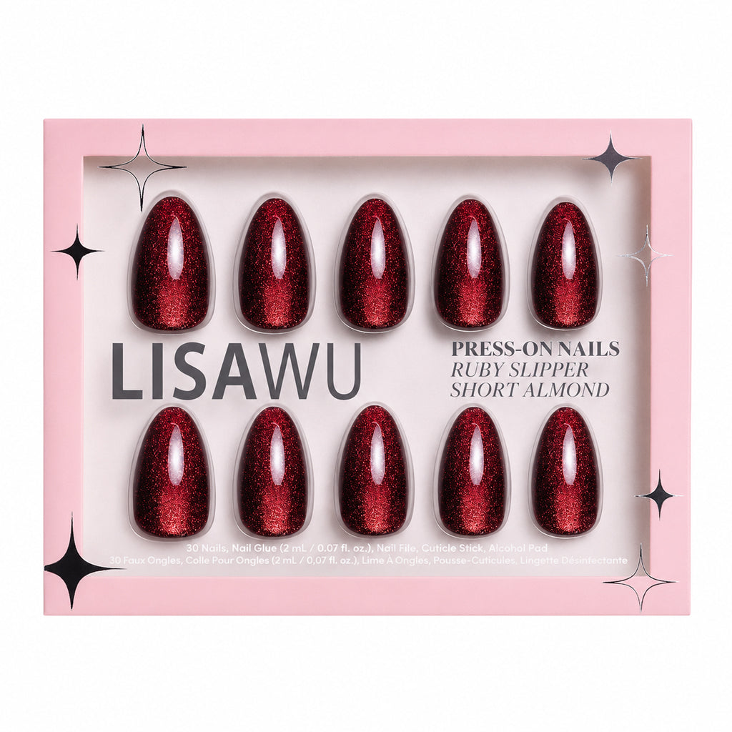 Ruby Slipper press-on nails with matte finish