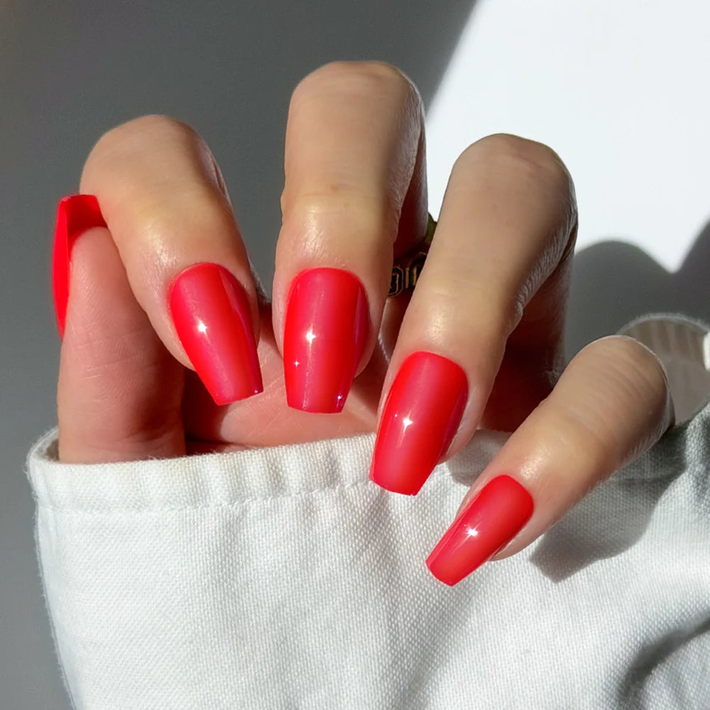 Runway Red press-on nails in red shade