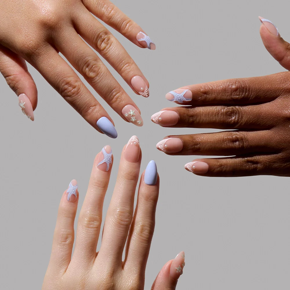 Salty Waves press-on nails in nude shade